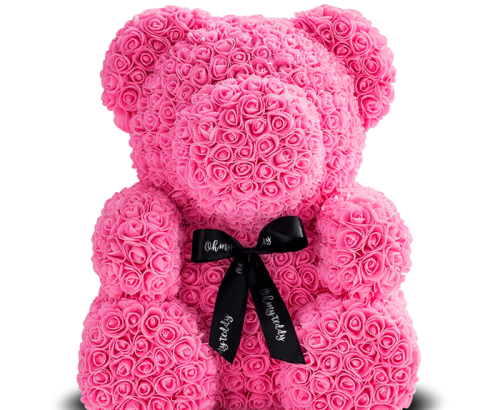 Медведь из розовых роз 70 см
