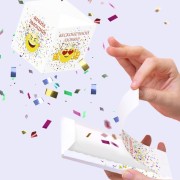 Бум-открытка с конфетти «С днем рождения»