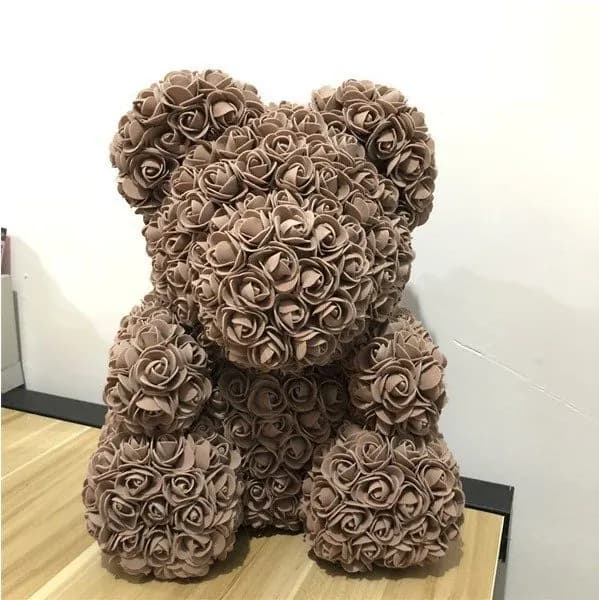 Мишка из брауни (коричневых) роз 40 см