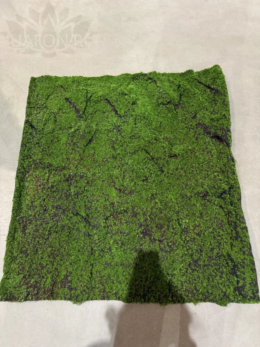 Коврик из искусственного мха 100×100 см — рельефный зелёный для флористики, насыщенно-зелёный, 100 см