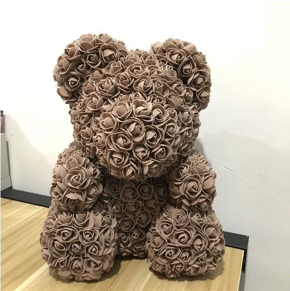 Мишка из брауни (коричневых) роз 40 см